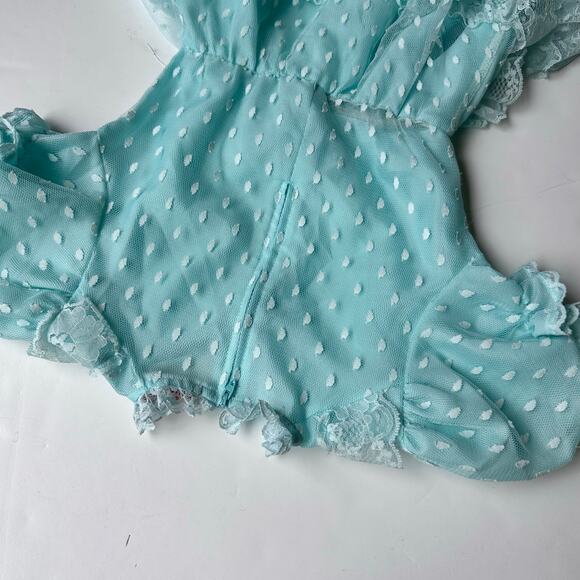 Vintage classmate fashions Teal Lace Layered Dress - Size 7 - Stunning! - Picture 4 of 5